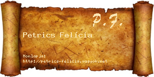 Petrics Felícia névjegykártya